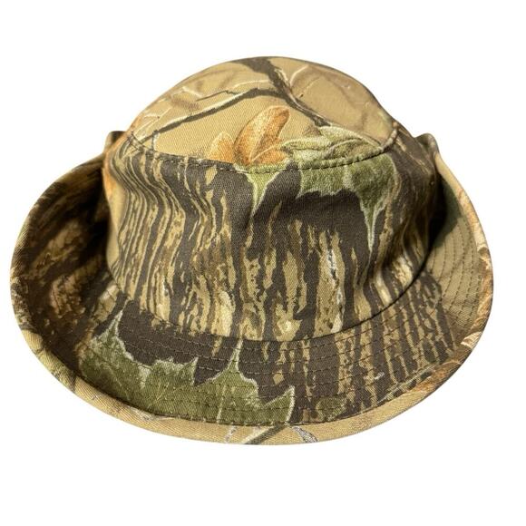 Vintage RealTree Camouflage Bucket Hat Outdoor Hunting Size L USA Made - Picture 7 of 14